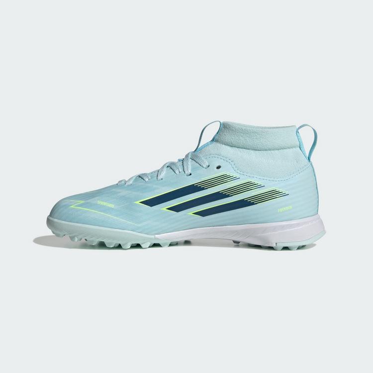 adidas adidas F50 SPARKFUSION LEAGUE Mid Cut Turf Fu&szlig;ballschuhe Kinder - Almost Blue / Dusky Petrol / Hi-Res Yellow - 4 | SportScheck