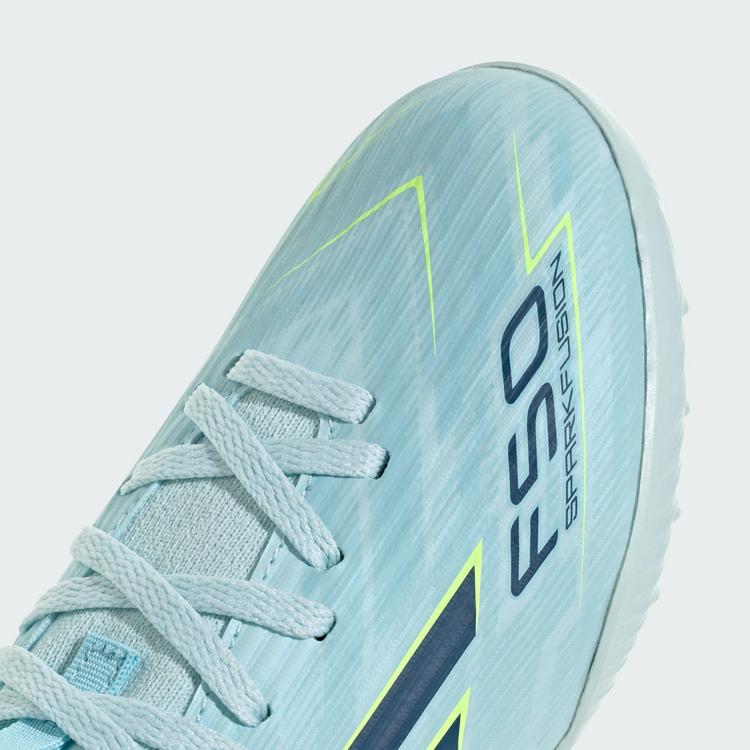 adidas adidas F50 SPARKFUSION LEAGUE Mid Cut Turf Fu&szlig;ballschuhe Kinder - Almost Blue / Dusky Petrol / Hi-Res Yellow - 5 | SportScheck