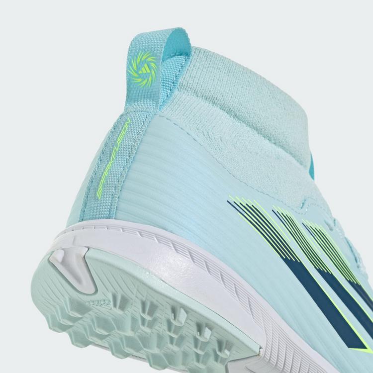 adidas adidas F50 SPARKFUSION LEAGUE Mid Cut Turf Fu&szlig;ballschuhe Kinder - Almost Blue / Dusky Petrol / Hi-Res Yellow - 6 | SportScheck