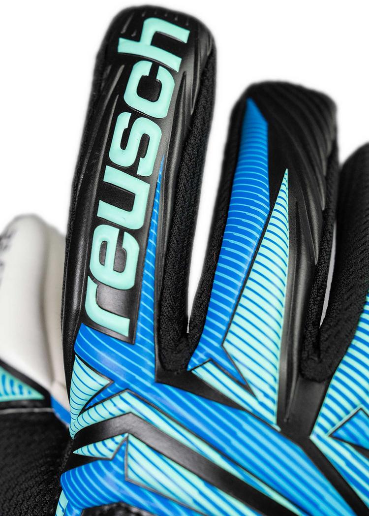 Reusch Reusch Attrakt RE:GRIP NC Junior Torwarthandschuhe - 7272 black/ocean light - 4 | SportScheck