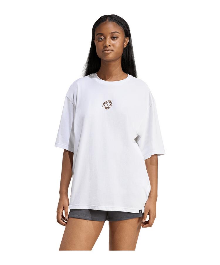 adidas adidas Animal Oversize T-Shirt Damen Wei&szlig; T-Shirt Damen - weiss - 0 | SportScheck