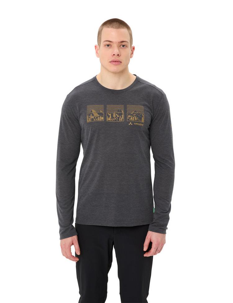 VAUDE VAUDE Men's Rosemoor LS T-Shirt III T-Shirt Herren - black/savanna - 0 | SportScheck