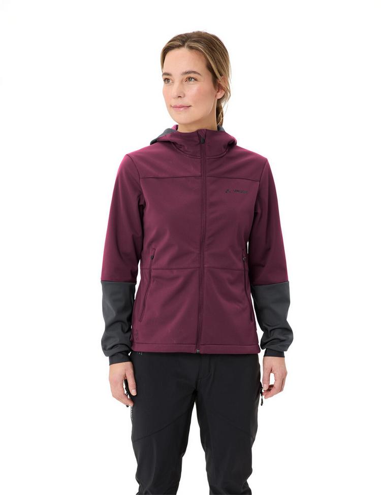 VAUDE VAUDE Women's Qimsa Hooded Softshell Jacket Outdoorjacke Damen - cassis uni - 0 | SportScheck