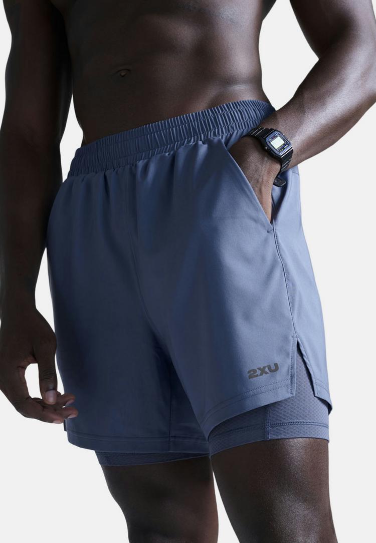 2XU 2XU Aero Mesh 2-in-1 Short Tights Herren - indigo-black reflective - 5 | SportScheck