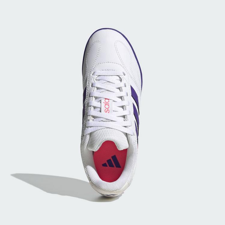 adidas adidas SUPER SALA COMPETITION III Indoor Kids Fu&szlig;ballschuhe Kinder - Cloud White / Pure Purple / Solar Turbo - 0 | SportScheck