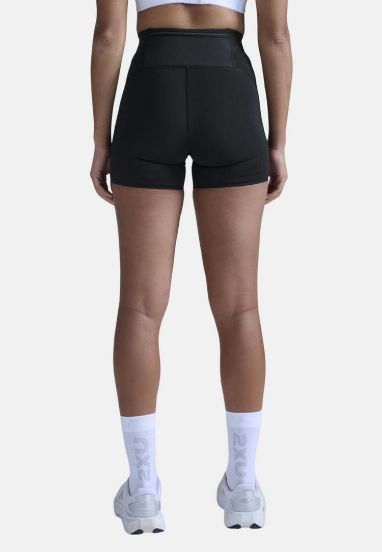 2XU 2XU Aero Mesh Hi-Rise 4 Inch Shorts Funktionsshorts Damen - black-silver reflective - 2 | SportScheck