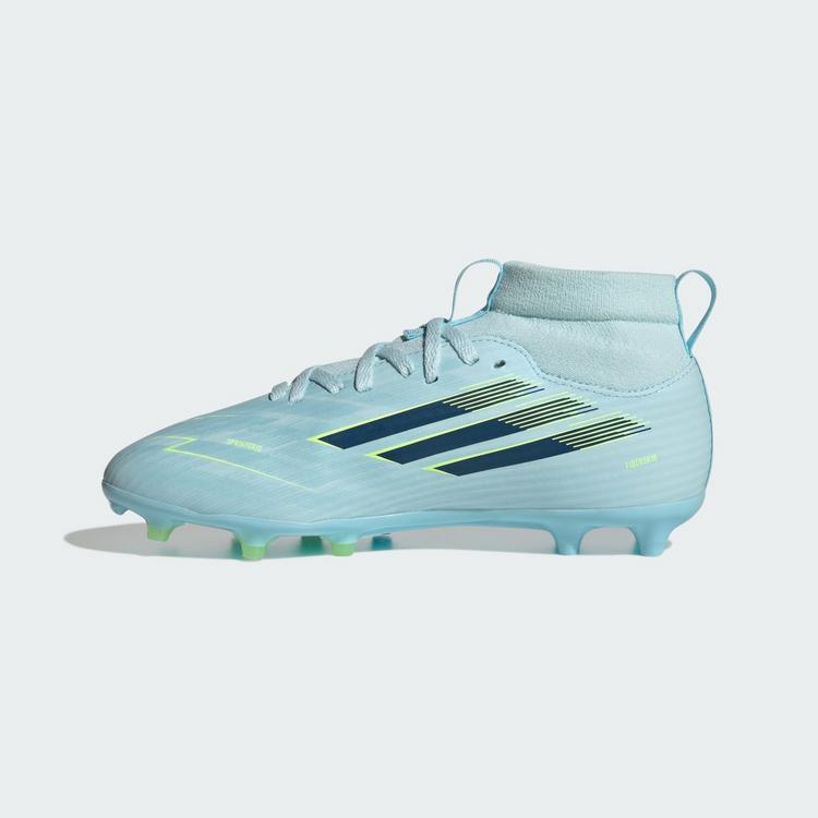 adidas adidas F50 SPARKFUSION LEAGUE Mid-Cut feste Fu&szlig;ballschuhe Kinder - Almost Blue / Dusky Petrol / Hi-Res Yellow - 4 | SportScheck