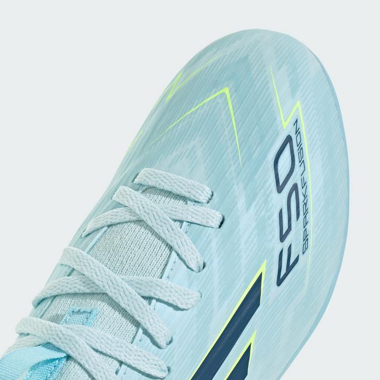 adidas adidas F50 SPARKFUSION LEAGUE Mid-Cut feste Fu&szlig;ballschuhe Kinder - Almost Blue / Dusky Petrol / Hi-Res Yellow - 5 | SportScheck