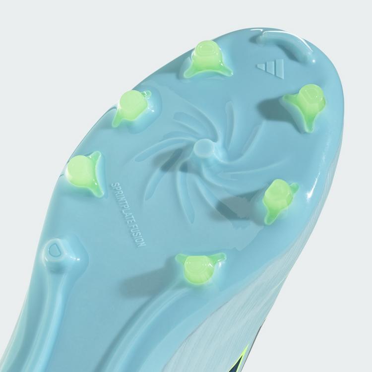 adidas adidas F50 SPARKFUSION LEAGUE Mid-Cut feste Fu&szlig;ballschuhe Kinder - Almost Blue / Dusky Petrol / Hi-Res Yellow - 6 | SportScheck