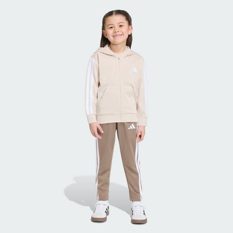 adidas adidas Essentials Kids Trainingsanzug Hoodie Kinder - Crystal Linen / White - 0 | SportScheck