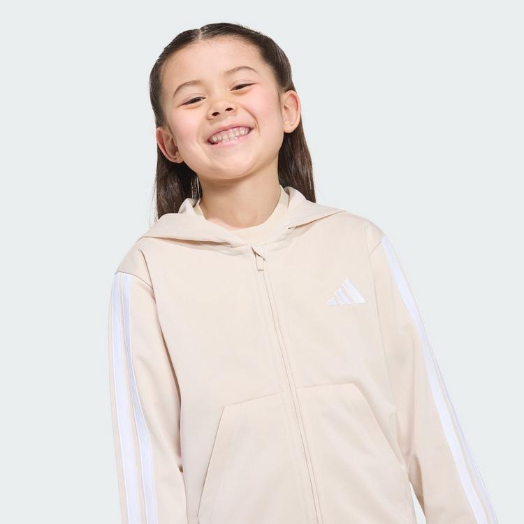 adidas adidas Essentials Kids Trainingsanzug Hoodie Kinder - Crystal Linen / White - 0 | SportScheck
