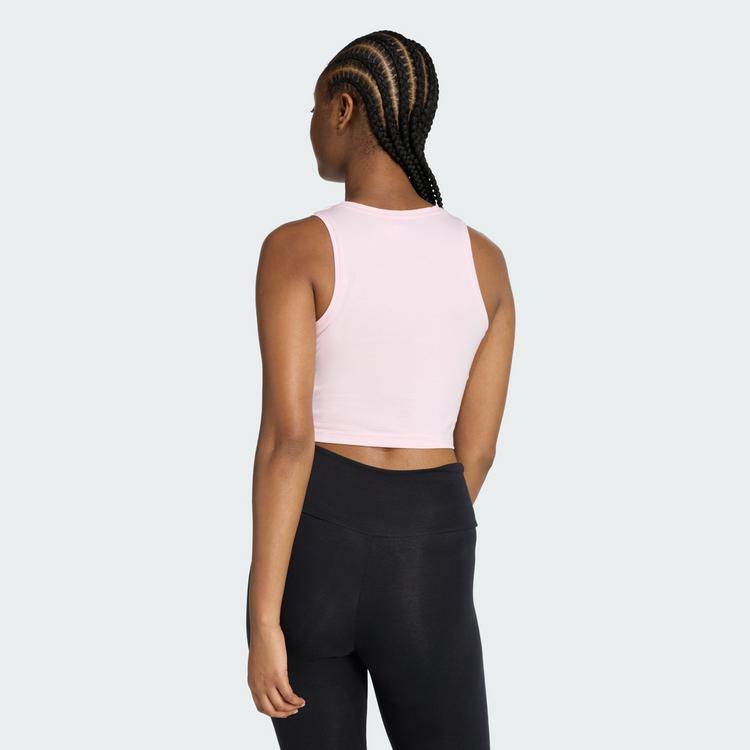adidas adidas ESSENTIALS 3-STREIFEN GEPOLSTERTES Croptop Damen - Clear Pink - 1 | SportScheck