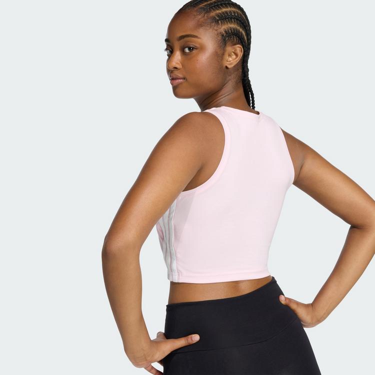 adidas adidas ESSENTIALS 3-STREIFEN GEPOLSTERTES Croptop Damen - Clear Pink - 1 | SportScheck