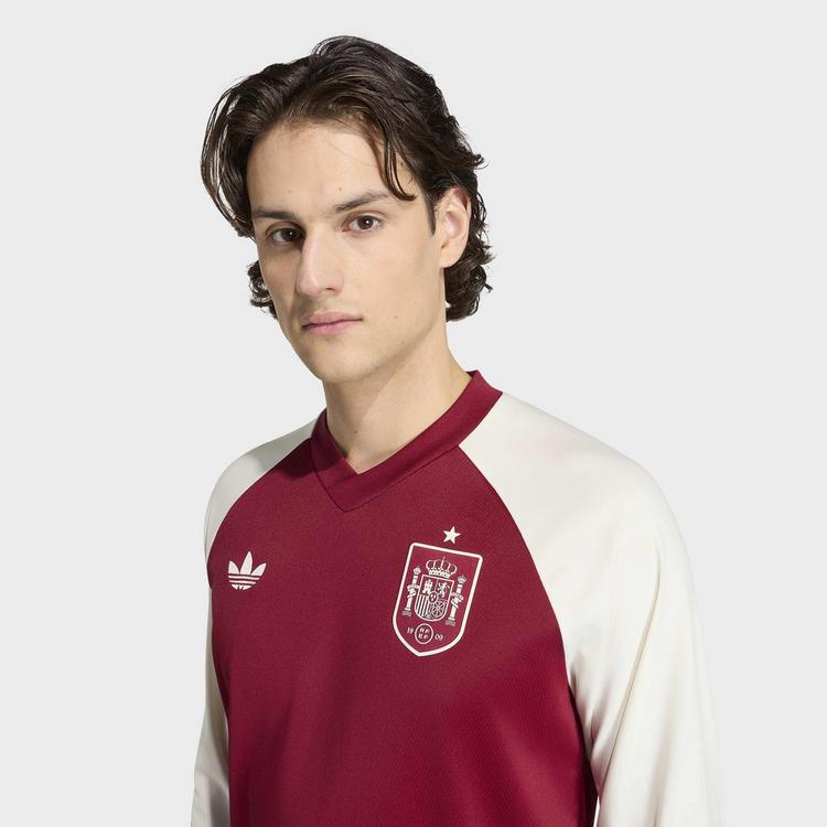 adidas adidas Spanien 26 Pre-Match Ausw&auml;rtstrikot, Langarmshirt Herren - Team Coll Burgundy 2 - 0 | SportScheck