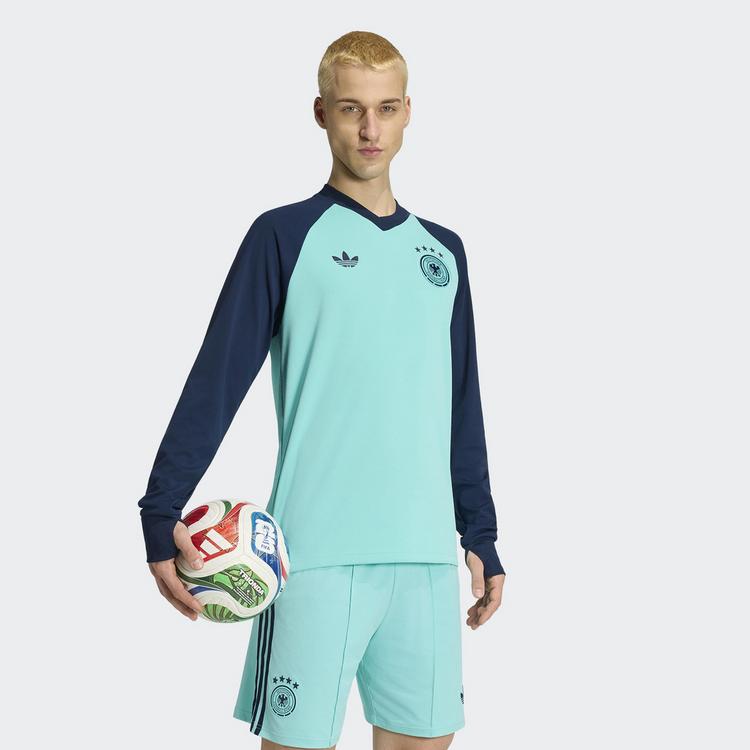 adidas adidas Deutschland 26 Warm Pre-Match Langarmshirt Herren - Flash Aqua - 0 | SportScheck