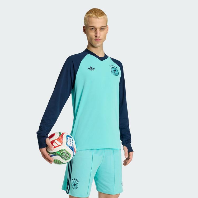 adidas adidas Deutschland 26 Warm Pre-Match Langarmshirt Herren - Flash Aqua - 1 | SportScheck