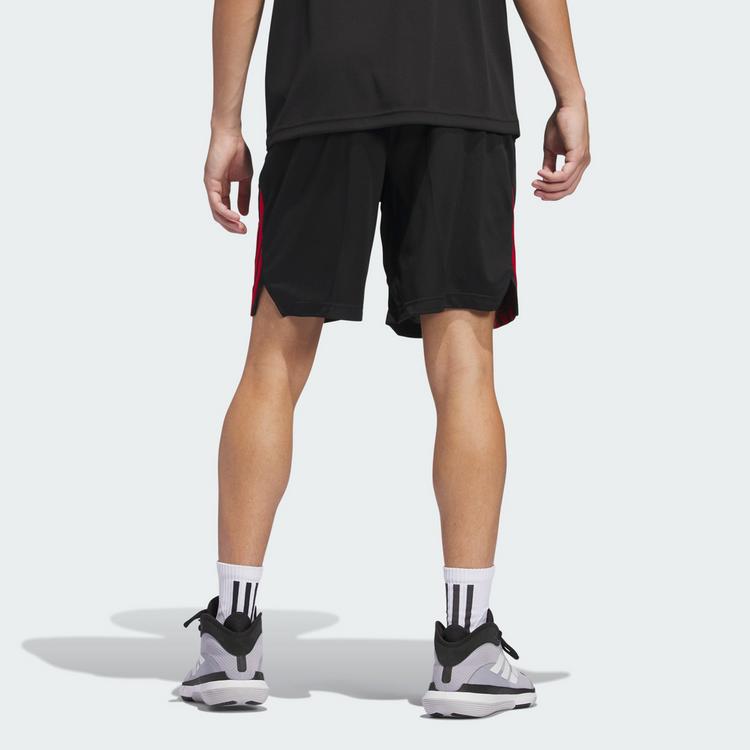 adidas adidas Legends 3-Streifen Basketball Shorts Basketball-Shorts Herren - Black / Team Power Red 2 - 1 | SportScheck