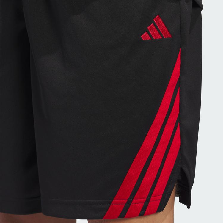 adidas adidas Legends 3-Streifen Basketball Shorts Basketball-Shorts Herren - Black / Team Power Red 2 - 0 | SportScheck