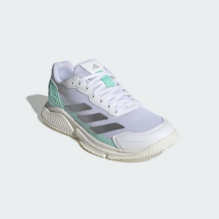 adidas adidas Courtquick Padel-Schuh Tennisschuhe Damen - Cloud White / Silver Metallic / Clear Mint - 3 | SportScheck