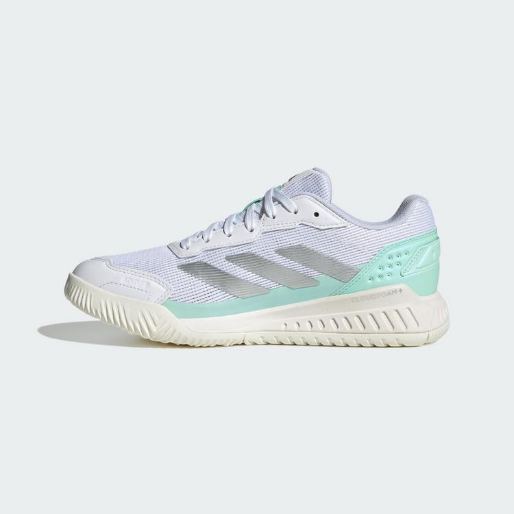 adidas adidas Courtquick Padel-Schuh Tennisschuhe Damen - Cloud White / Silver Metallic / Clear Mint - 5 | SportScheck
