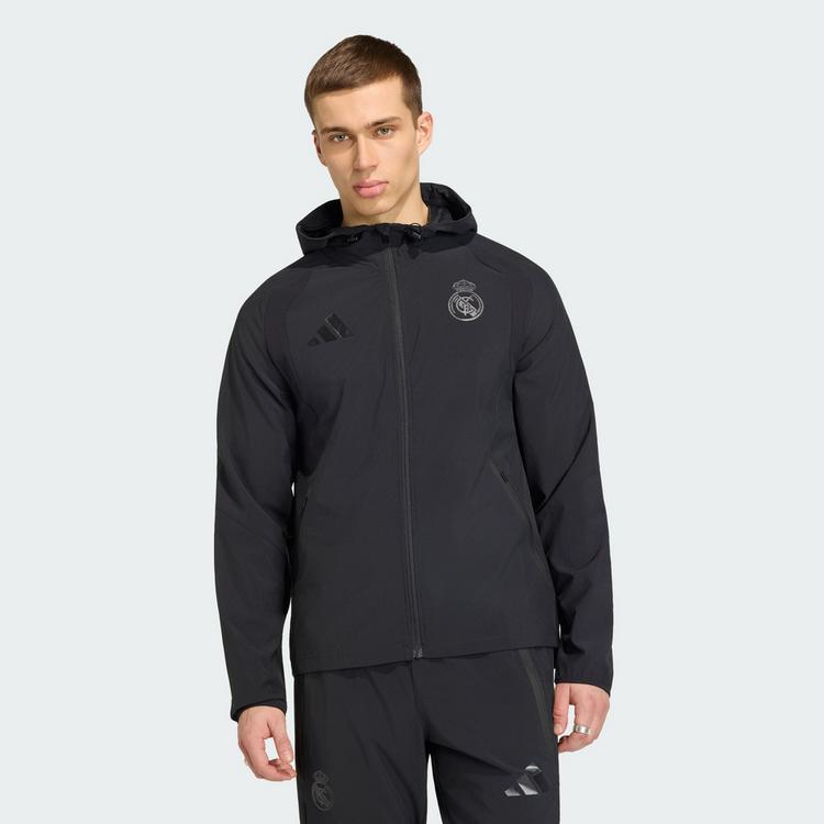 adidas adidas Real Madrid Travel Full Zip Windbreaker Outdoorjacke Herren - Black - 0 | SportScheck