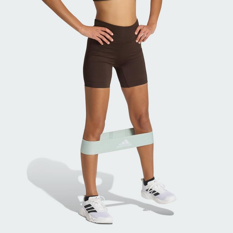 adidas adidas Workout Essentials Knit Scrunch 5 Inch Tights Damen - Aurora Coffee - 0 | SportScheck