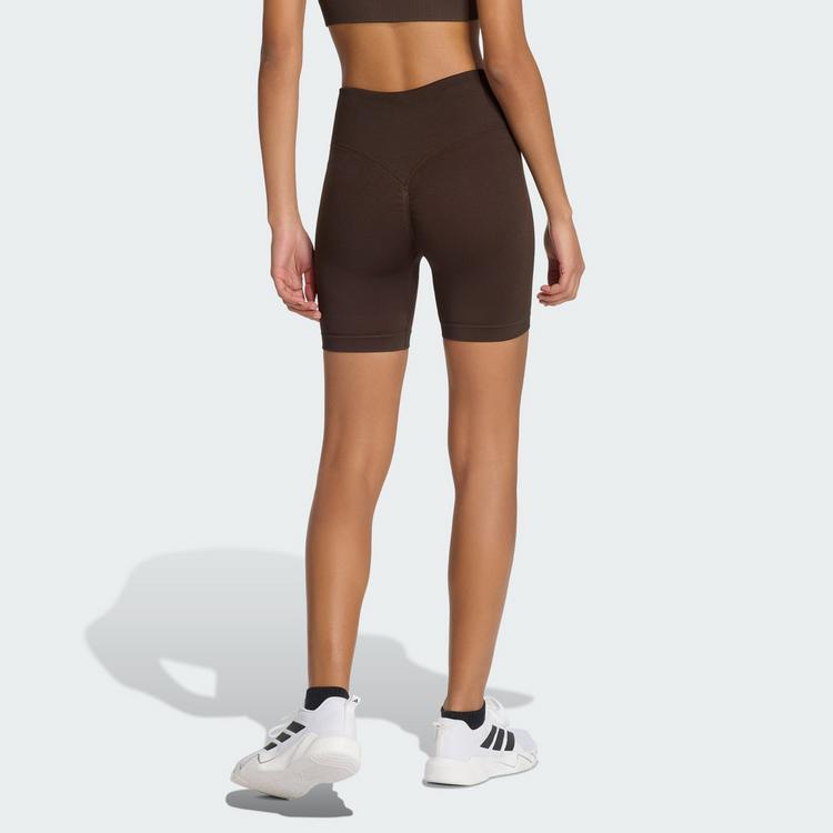 adidas adidas Workout Essentials Knit Scrunch 5 Inch Tights Damen - Aurora Coffee - 1 | SportScheck