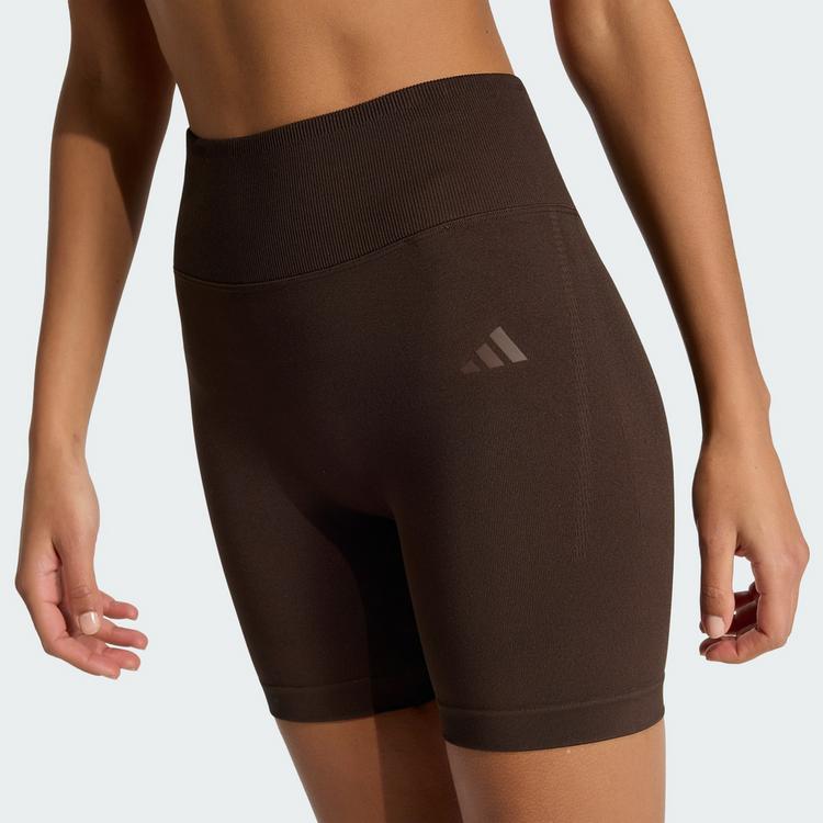 adidas adidas Workout Essentials Knit Scrunch 5 Inch Tights Damen - Aurora Coffee - 0 | SportScheck
