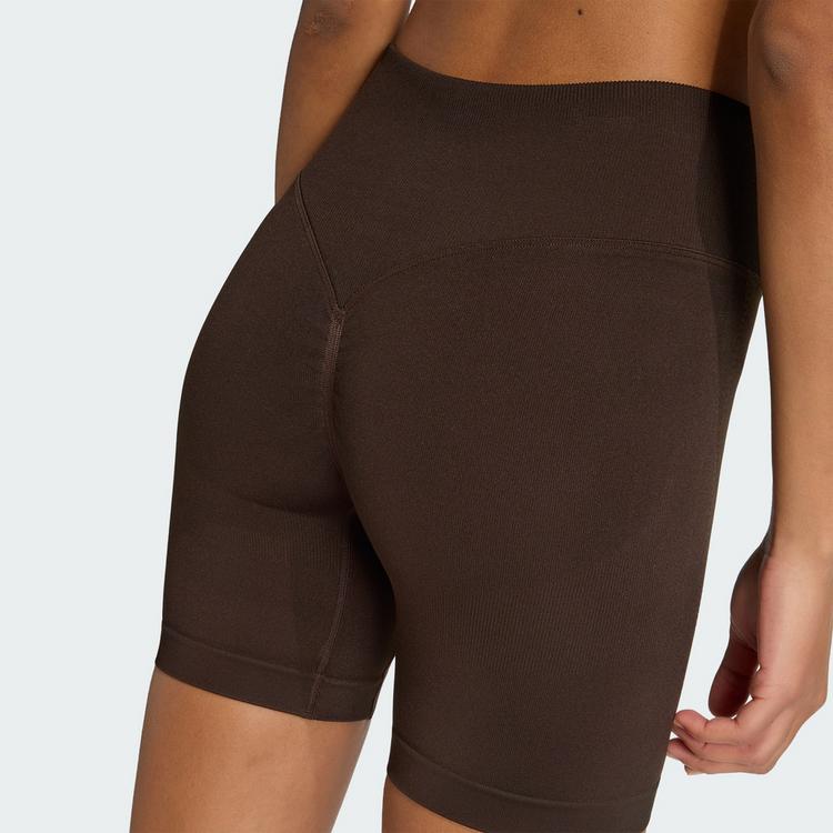 adidas adidas Workout Essentials Knit Scrunch 5 Inch Tights Damen - Aurora Coffee - 1 | SportScheck