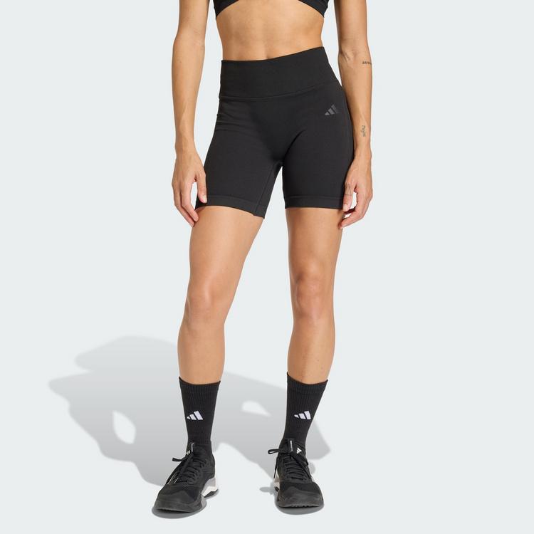 adidas adidas Workout Essentials Knit Scrunch 5 Inch Tights Damen - Black - 0 | SportScheck