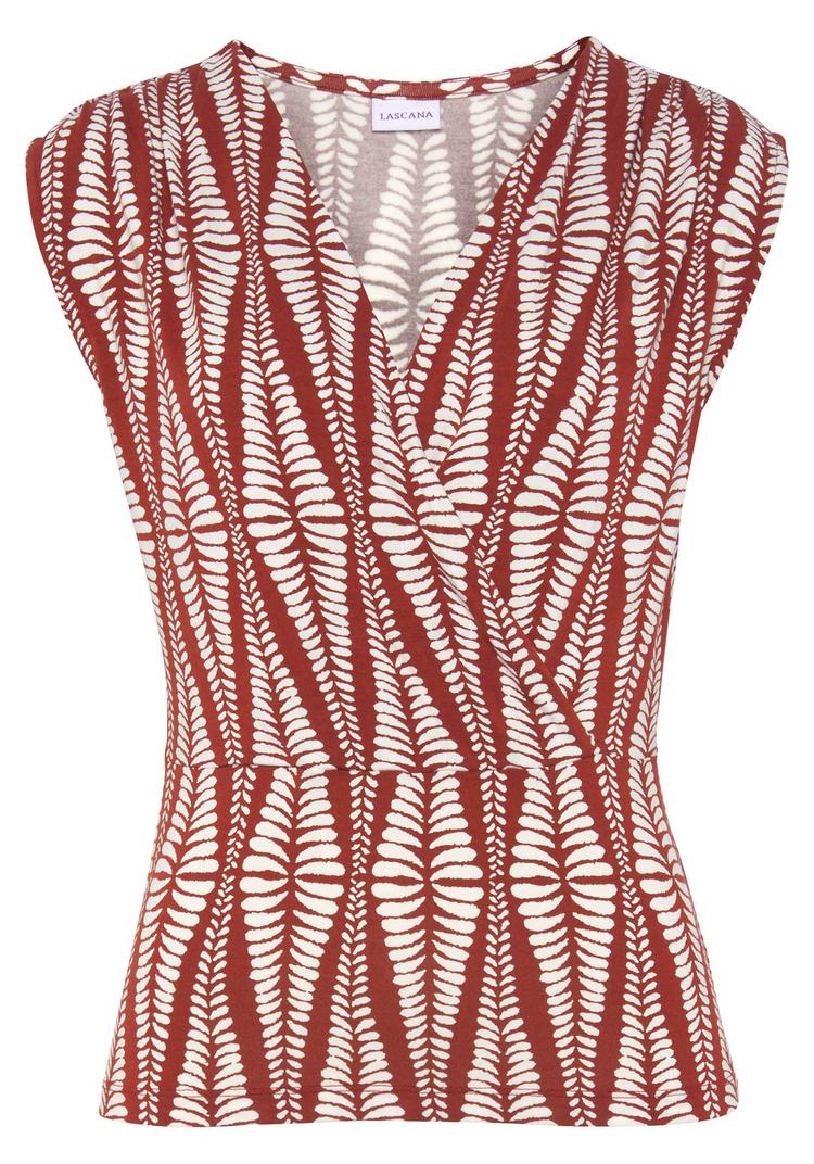 Lascana Lascana Shirttop Funktionsshirt Damen - terracotta-creme bedruckt - 0 | SportScheck