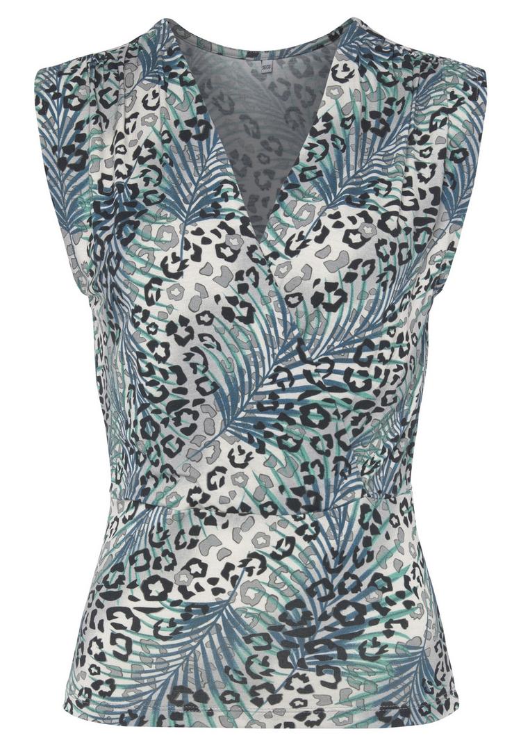 Lascana Lascana Shirttop Funktionsshirt Damen - grau-petrol bedruckt - 0 | SportScheck