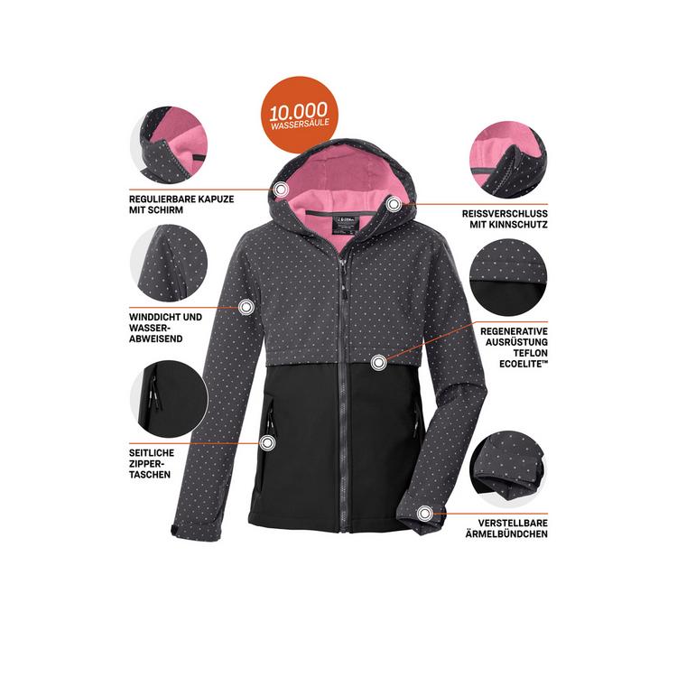 KILLTEC KILLTEC KOW 227 GRLS SFTSHLL JCKT Softshelljacke Kinder - Anthrazit - 3 | SportScheck