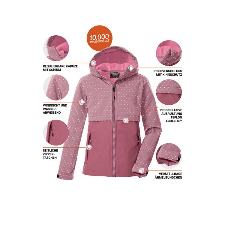 KILLTEC KILLTEC KOW 227 GRLS SFTSHLL JCKT Softshelljacke Kinder - Rose4015 - 3 | SportScheck