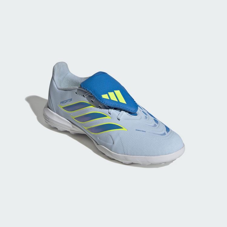 adidas adidas PREDATOR LEAGUE Fold-Over Tongue Turf Fu&szlig;ballschuhe Kinder - Crystal Sky / Ray Blue / Team Solar Yellow 2 - 2 | SportScheck