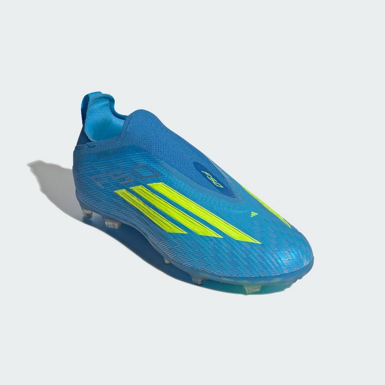 adidas adidas F50 ELITE Laceless Firm Ground Kids Fu&szlig;ballschuhe Kinder - Lucid Ray Blue / Team Solar Yellow 2 / Lucid Aquamarine - 2 | SportScheck