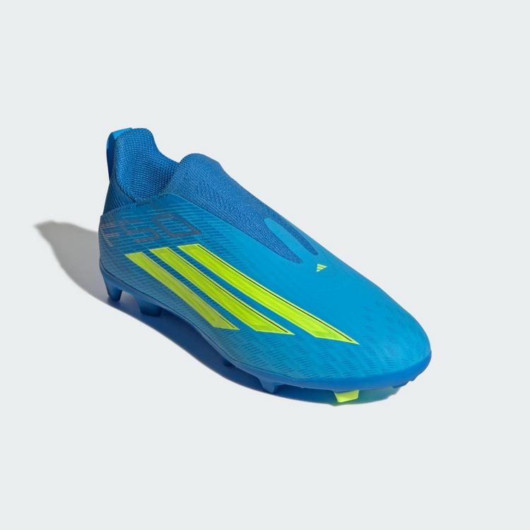 adidas adidas F50 LEAGUE Laceless FG/MG Kids Fu&szlig;ballschuhe Kinder - Lucid Ray Blue / Team Solar Yellow 2 / Lucid Aquamarine - 2 | SportScheck