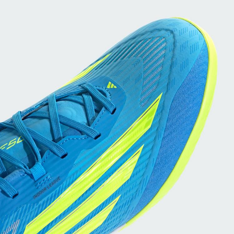 adidas adidas F50 League Fu&szlig;ballschuhe, Hallenb&ouml;den Fu&szlig;ballschuhe - Lucid Ray Blue / Team Solar Yellow 2 / Lucid Aquamarine - 6 | SportScheck