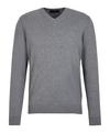 Falke Cotton V-Neck Strickpullover Herren - light greymel. (3390)