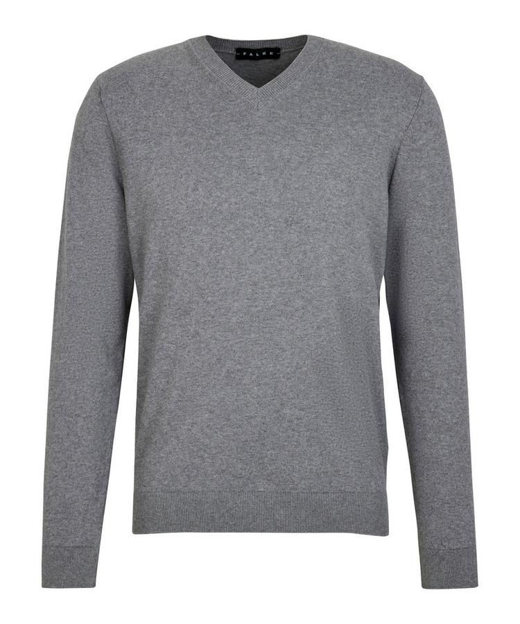 Falke Falke Cotton V-Neck Strickpullover Herren - light greymel. (3390) - 0 | SportScheck