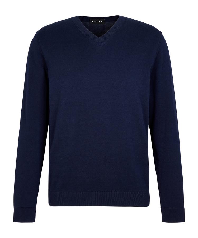 Falke Falke Cotton V-Neck Strickpullover Herren - night sky (6437) - 0 | SportScheck