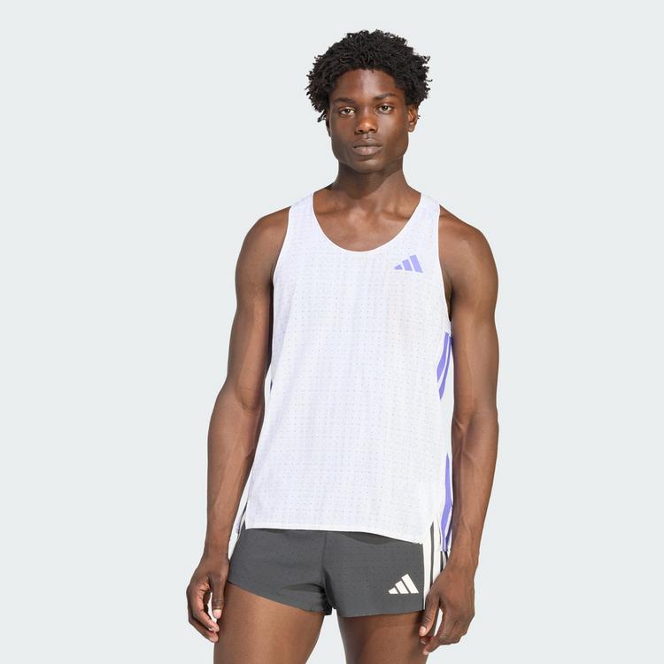 adidas adidas Adizero Running Singlet Funktionstank Herren - White / Solar Purple - 0 | SportScheck
