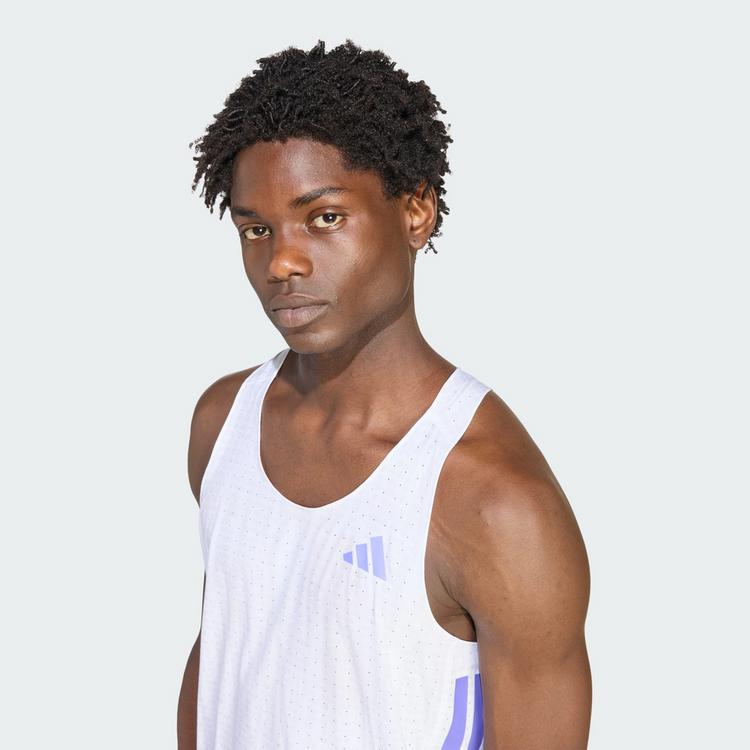 adidas adidas Adizero Running Singlet Funktionstank Herren - White / Solar Purple - 0 | SportScheck