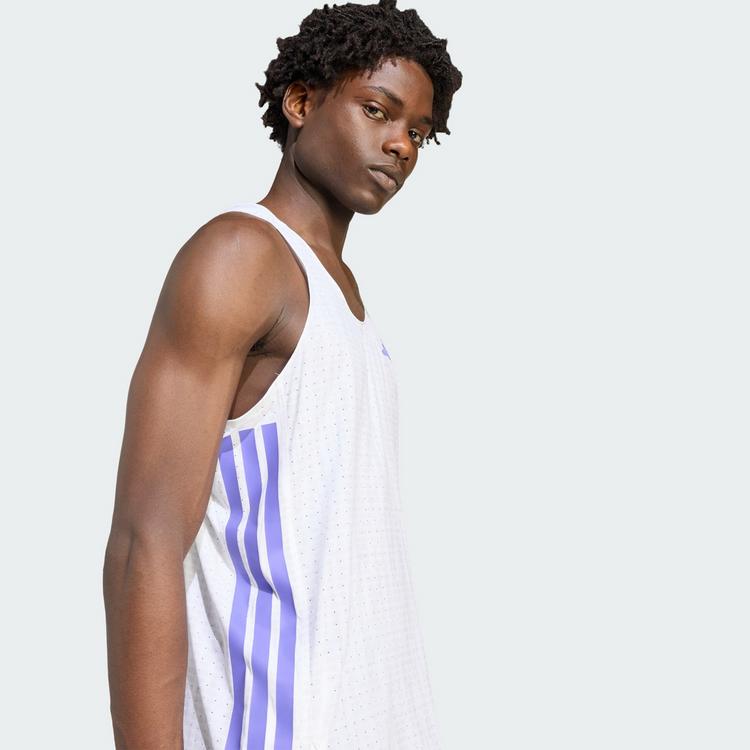 adidas adidas Adizero Running Singlet Funktionstank Herren - White / Solar Purple - 1 | SportScheck