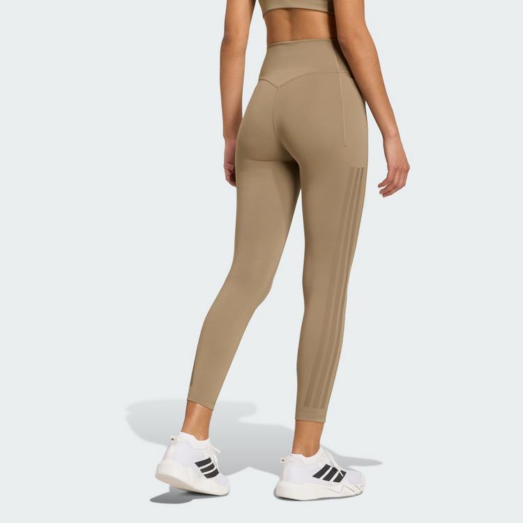 adidas adidas Optime Workout 3-Streifen 7/8 Leggings Tights Damen - Khaki Six - 1 | SportScheck