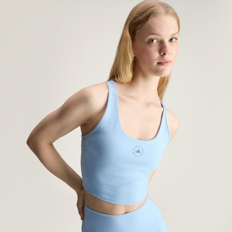 adidas adidas adidas by Stella McCartney Yoga Crop-Top Croptop Damen - Light Sky - 0 | SportScheck