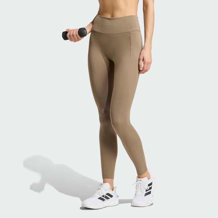 adidas adidas Optime Workout Full Length Leggings Tights Damen - Khaki Six - 0 | SportScheck