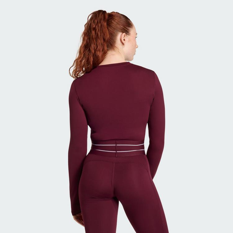 adidas adidas Bauchfreies Hyperglam Longsleeve T-Shirt Damen - Maroon - 1 | SportScheck