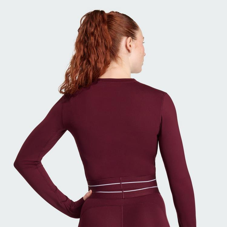 adidas adidas Bauchfreies Hyperglam Longsleeve T-Shirt Damen - Maroon - 0 | SportScheck