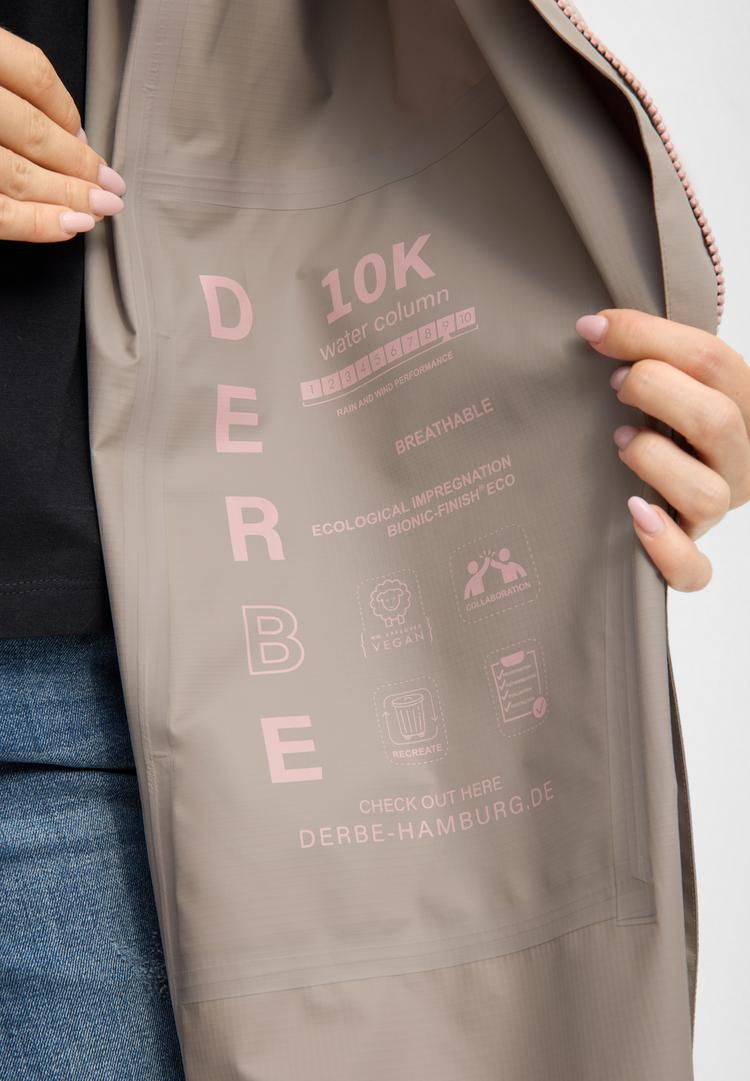 Derbe Derbe Kapby Regenmantel Damen - Cobblestone - 1 | SportScheck
